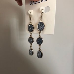 Sabine faux pyrite drop earrings